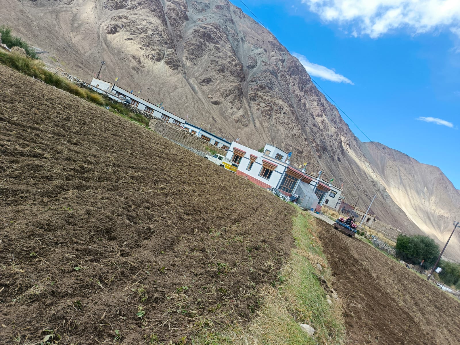 The homestay against the mountain