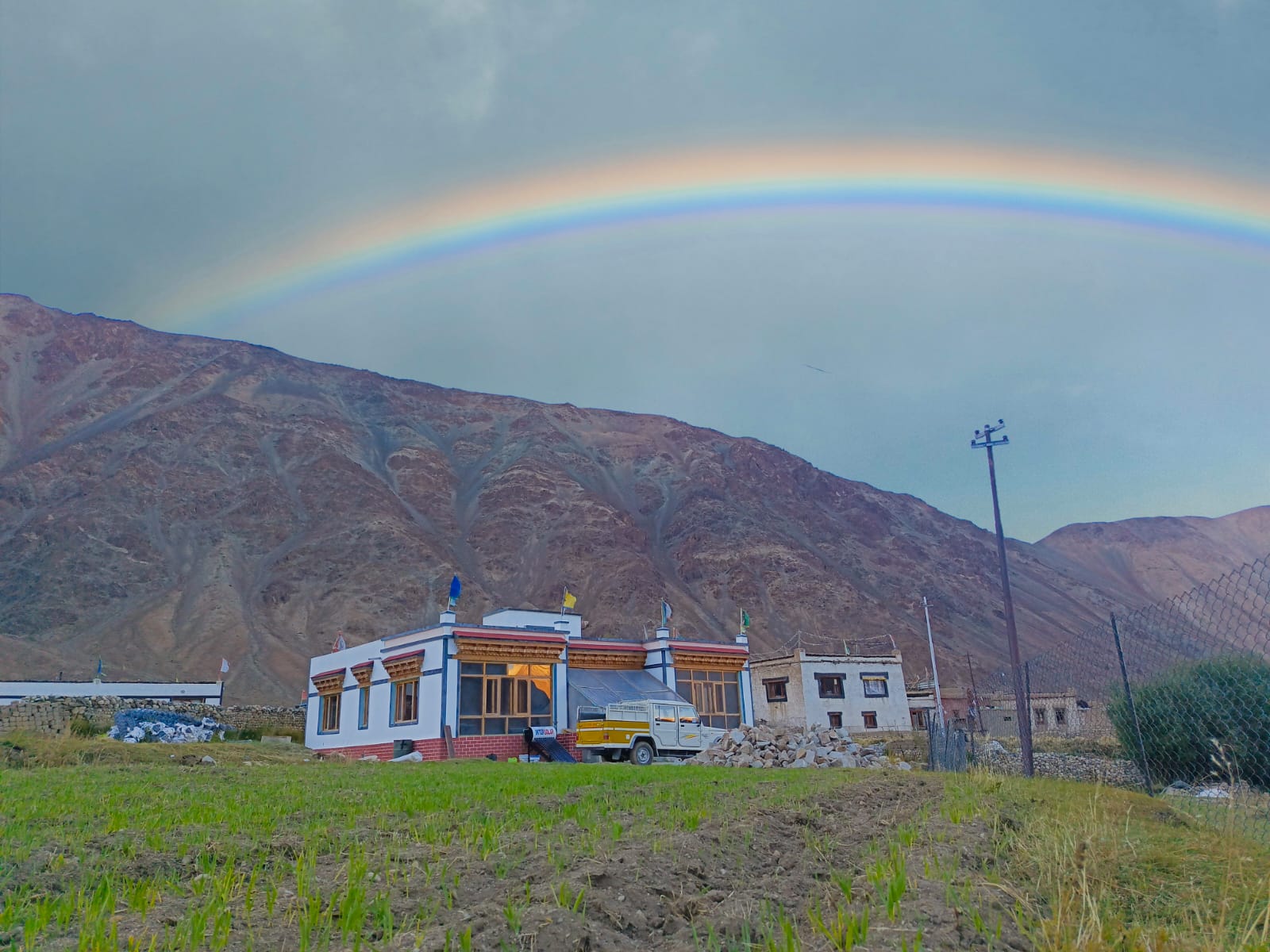 Double rainbow over ST. PARJING homestay